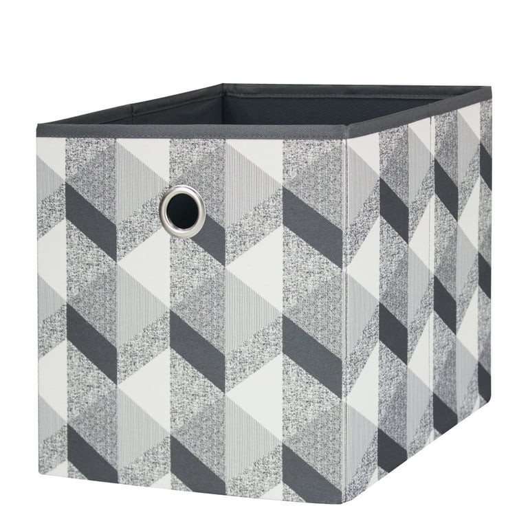 Mainstays Collapsible Fabric Cube Storage Bin (10.5" x 10.5"), 3D Gray Geo | Walmart (US)