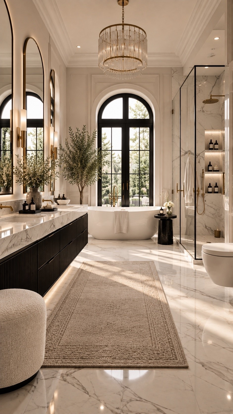 Shop This Room ✨ Elegant French-modern bathroom with dramatic black cabinetry, warm neutrals, marble finishes and timeless Parisian details. Shop the look on my LTK.

#BathroomDesign #BathroomIdeas #BathroomDecor #LuxuryBathroom #ModernBathroom #FrenchModern #FrenchInterior #ParisianStyle #ParisianInterior #EuropeanInteriors #LuxuryInteriors #QuietLuxury #ElegantInteriors #NeutralInteriors #BlackAndWhiteDecor #ModernLuxury #InteriorDesign #InteriorInspo #HomeDecor #HomeInspo #DreamHome #LuxuryHome #BathroomInspo #BathroomGoals #HomeStyling #DecorIdeas #LTKHome #LTKFinds #ShopLTK #LTKStyleTip