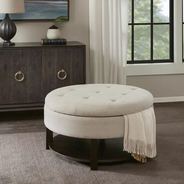 Lindquist Round Tufted Storage Ottoman | Wayfair North America