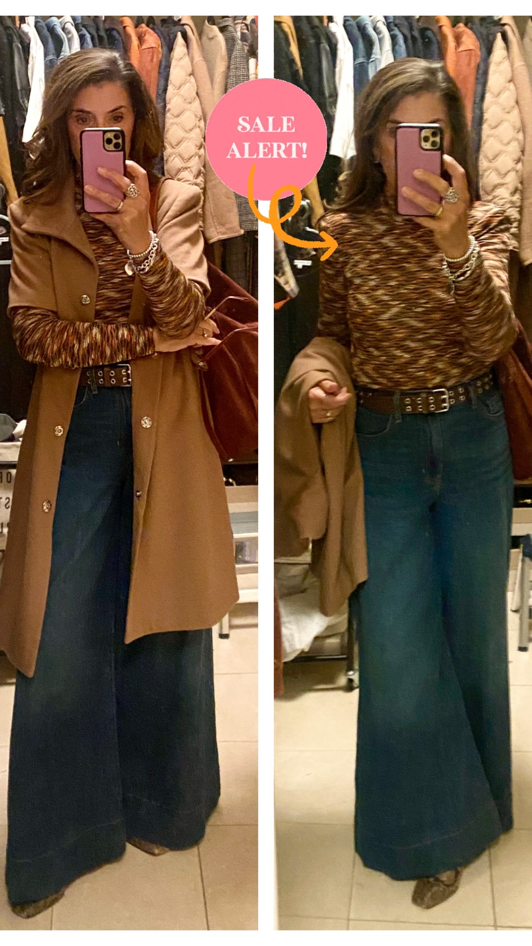 Was $295, now $42
➡️ yup, that’s 85% off!!!!!

❤️ this Ramy Brook turtleneck, TTS, nice stretch, wearing a small, gorgeous 70’s vibe, buttons at neck. Paired with Veronica Beard Wide leg jeans, Jenni Kayne camel coat 

Under $50, Cute top, chic, elegant, designer look, sale alert, ootd, winter outfit idea



#LTKOver40 #LTKootd #LTKSaleAlert