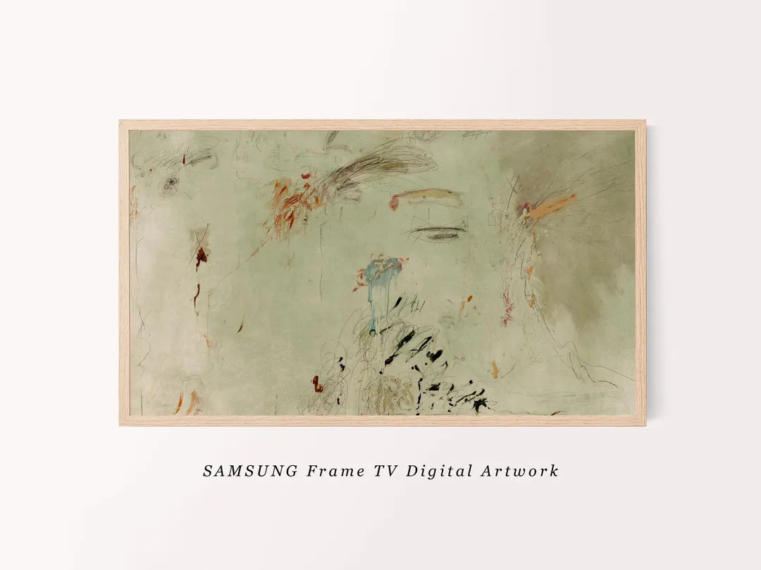 Samsung Frame TV Art | Abstract Neutral Sage Green TV Art | Cottage Core Decor Preppy Wall Art | ... | Etsy (US)