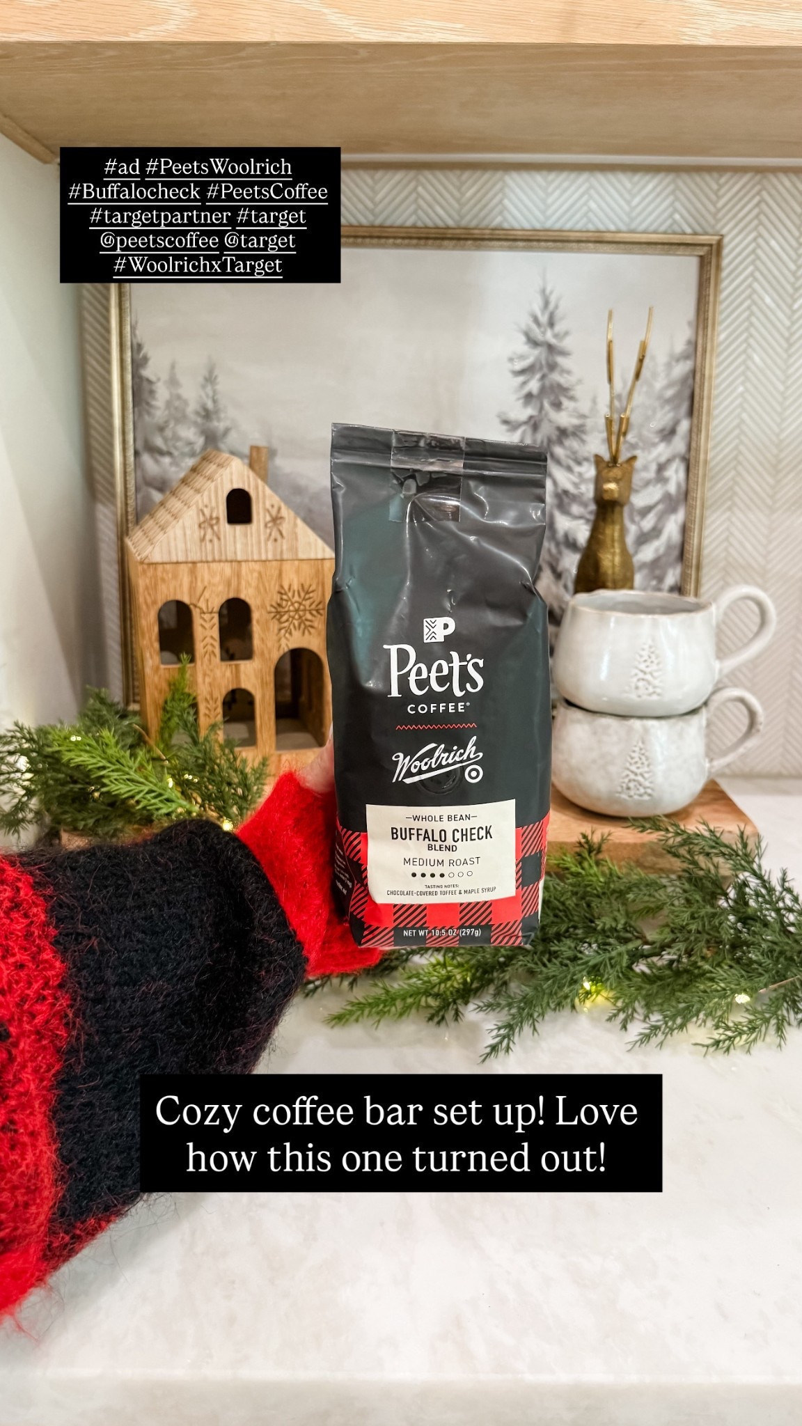 #ad A cozy holiday moment starts right at my coffee bar ☕✨ Featuring Peet’s Limited-Edition Buffalo Check Blend and pieces from the Woolrich x Target Collection, this setup brings all the warmth and pattern of the season. Available now for a limited time only in select Target stores and online here.
#PeetsWoolrich #BuffaloCheck #PeetsCoffee #TargetPartner #Target #WoolrichxTarget @PeetsCoffee @Target @shop.ltk #liketkit


#LTKHome