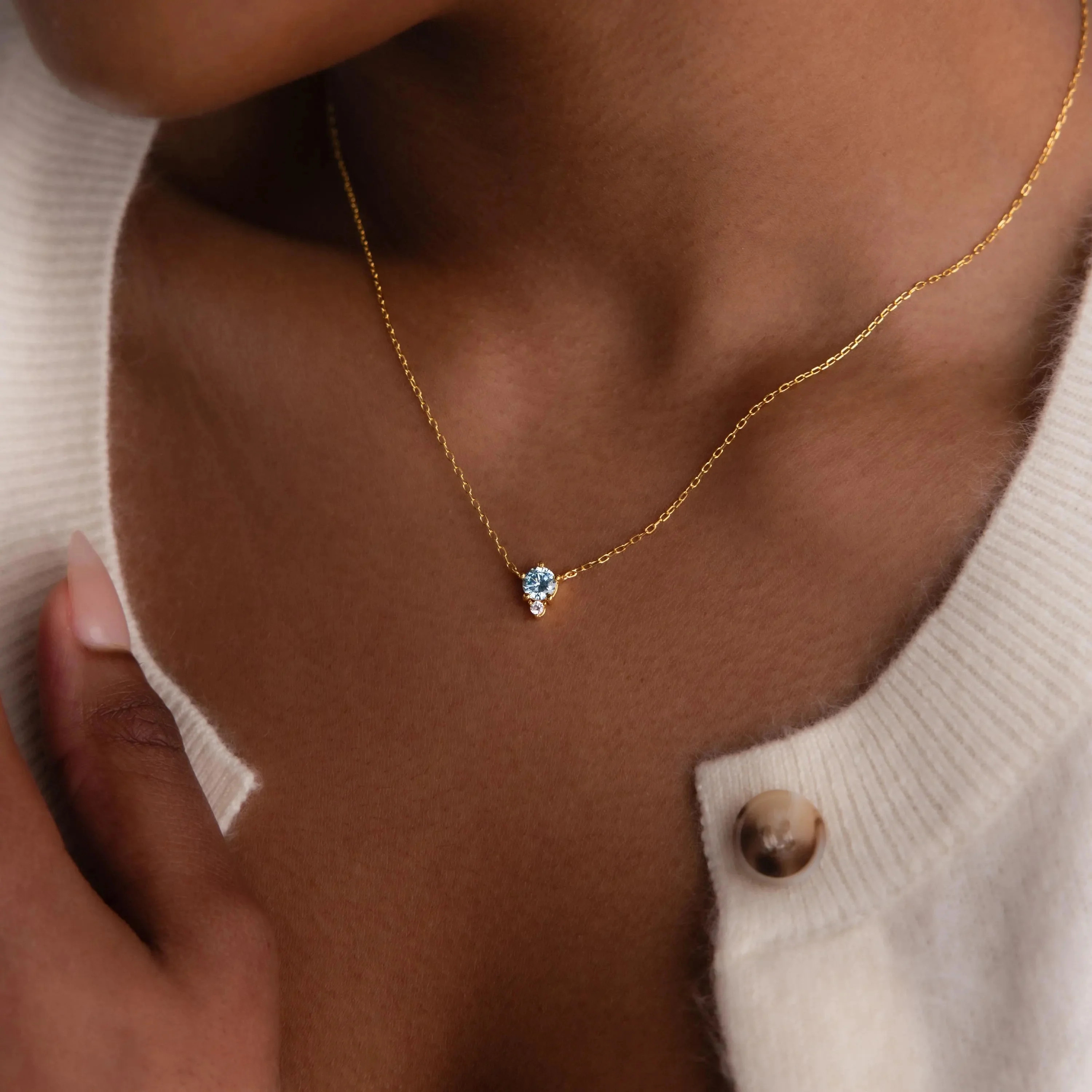Dainty Birthstone Drop Necklace | Caitlyn Minimalist