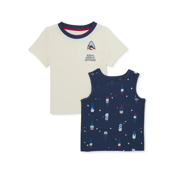 Way to Celebrate Americana Toddler Boy T-Shirt & Tank Top Set, 2-Pack, Sizes 2T-5T | Walmart (US)
