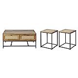 GIA Home Furniture 3 pcs Boho Living Room Set Including 1 Crafted Rattan Coffee Table & 2 Side Tabe, | Amazon (US)