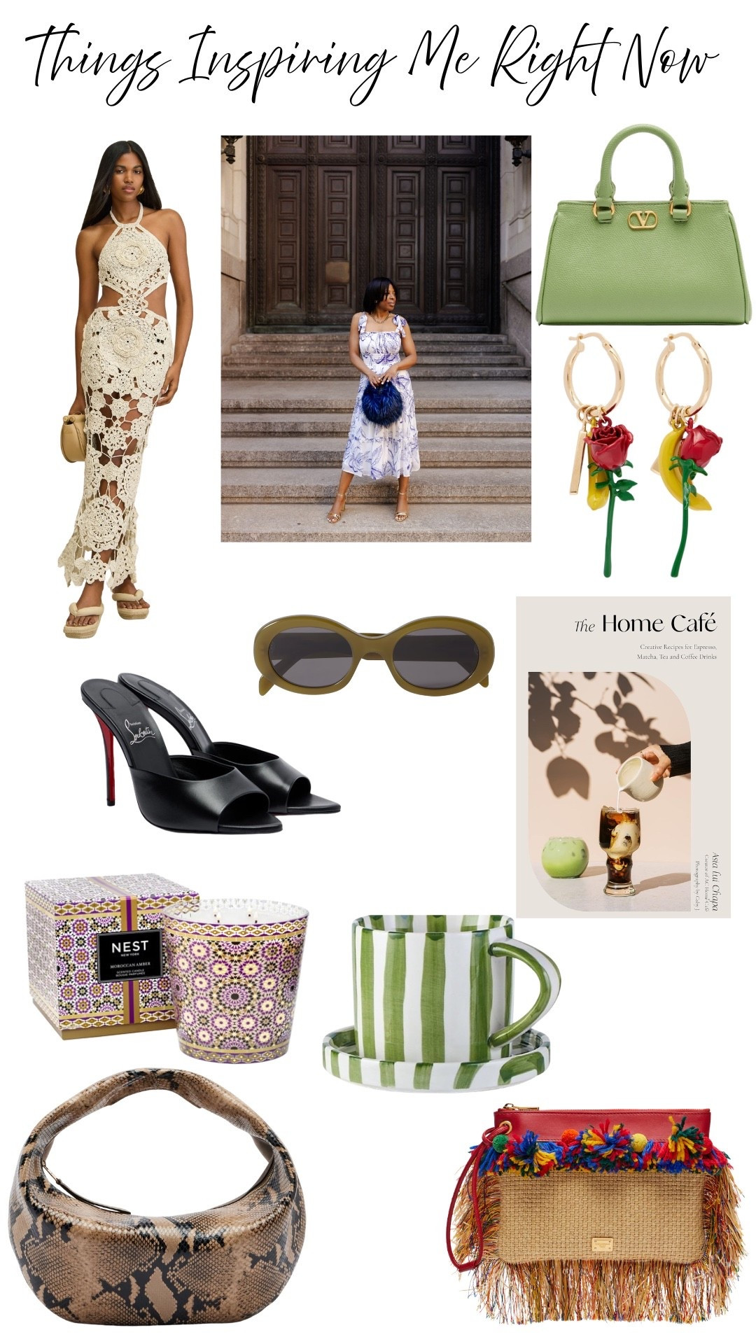 Lately I’ve been drawn to pieces and little luxuries that inspire creativity, color, and personal style. From statement accessories and summer-ready fashion to cozy home finds and coffee table inspiration, these are a few things currently catching my eye. Saving and sharing the pieces that are inspiring me right now and fueling my next season of style.

#LTKSeasonal #LTKTravel #LTKHome
