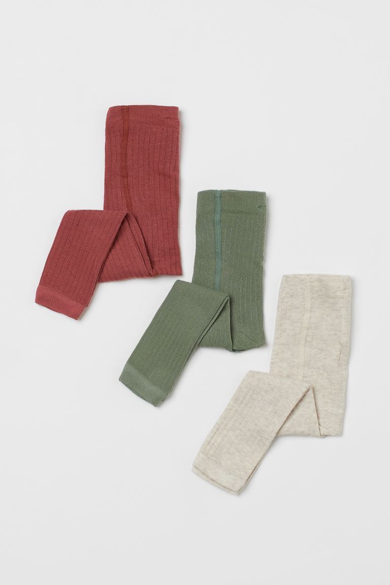 3-pack Ribbed Leggings | H&M (US + CA)