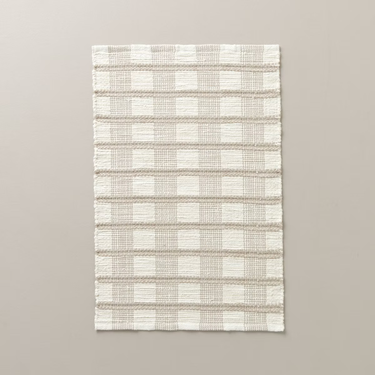 Rib Stripe Plaid Handmade Woven Area Rug Tan/Cream/Khaki - Hearth & Hand™ with Magnolia | Target