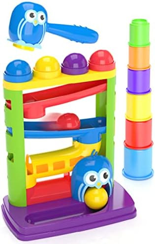 MindSprout Pound a Ball Toy for Toddlers + 6 Stacking Cups for 1 Year Old Boy & Girl Developmenta... | Amazon (US)