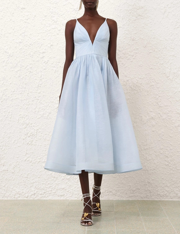 Illuminate V Neck Midi Dress | ZIMMERMANN (US, CA, EU, MENA)