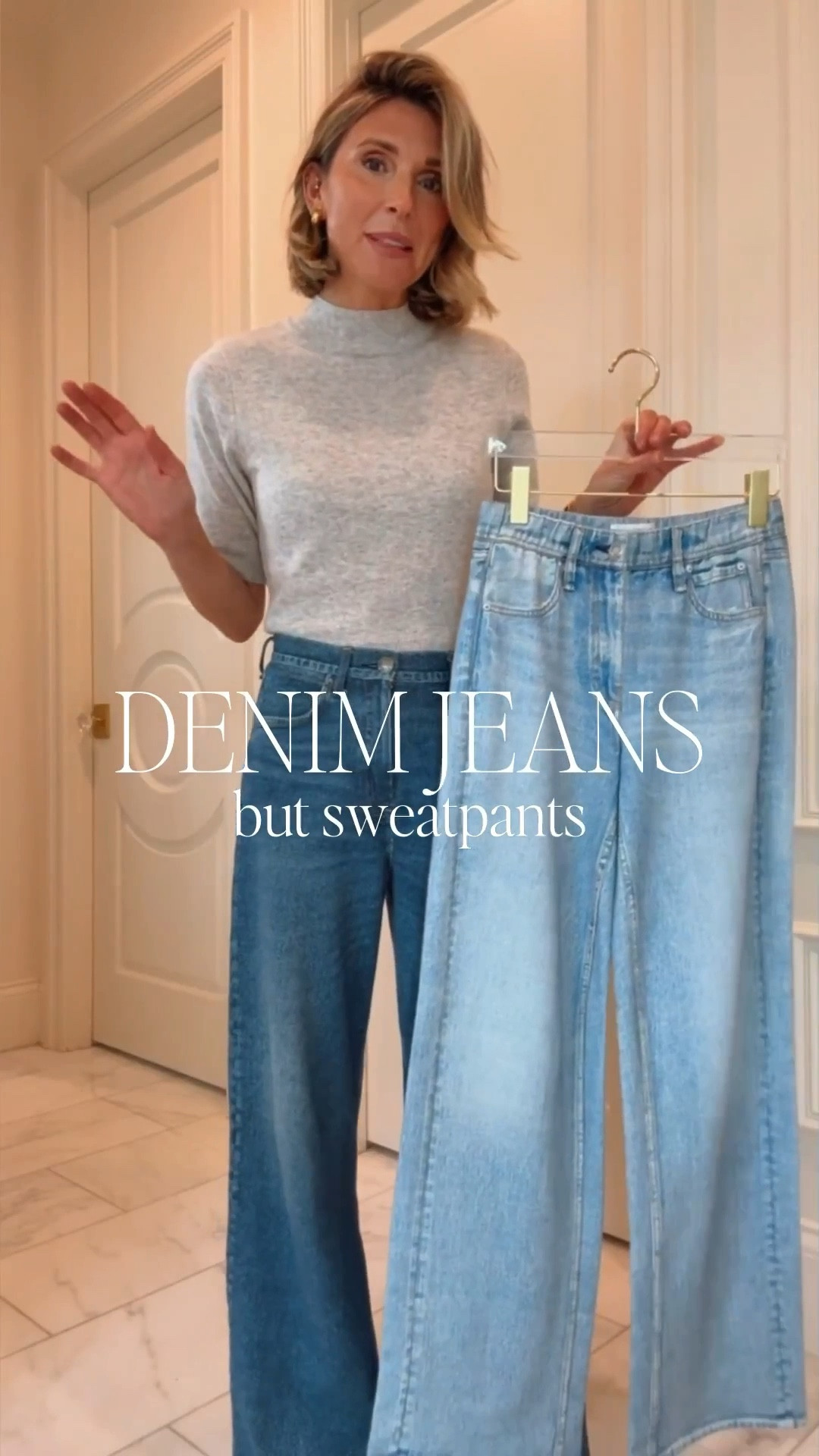 The jeans that look just like sweatpants. I'm wearing size 25 in the darker wash - check the inseam - I linked both lengths. I'm wearing size xs in the pull on light wash. I'm 5'7 for reference.

#LTKSeasonal