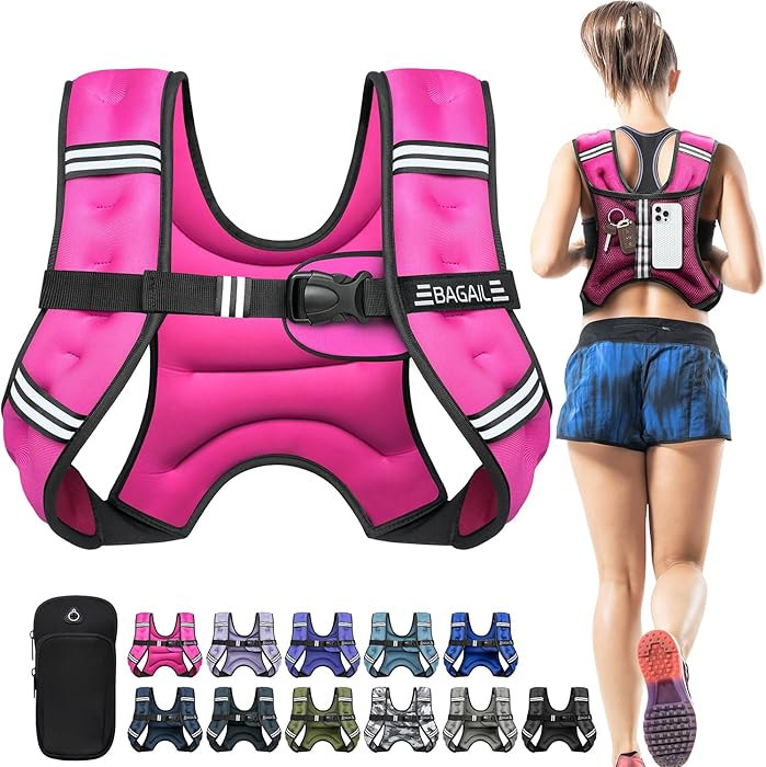BAGAIL Weighted Vest, 5lb/8lb/10lb/12lb/15lb/20lb/25lb/30lb Weight Vest for Walking & Weight Loss... | Amazon (US)
