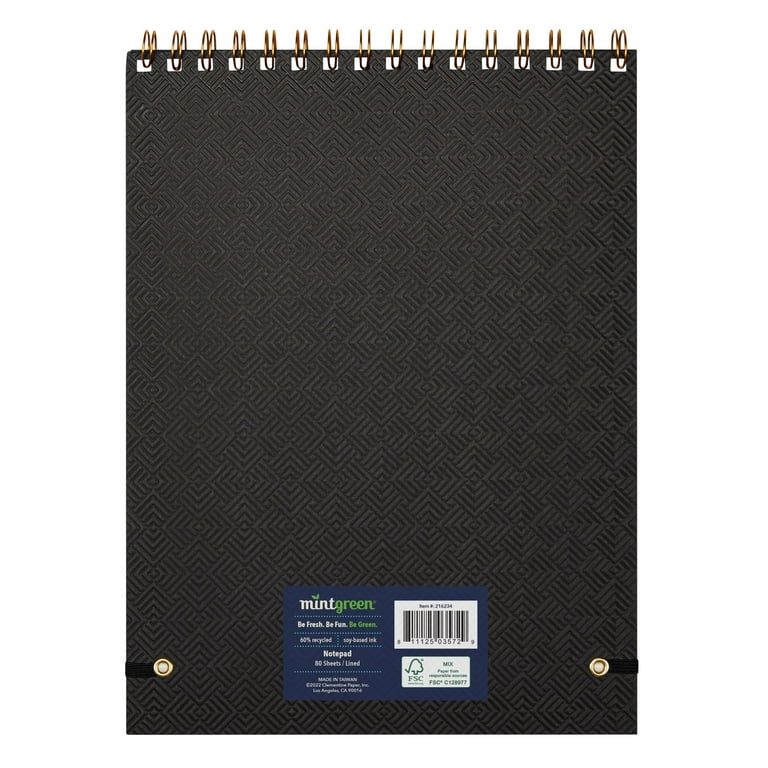 Mintgreen Spiral Top Bound Writing Pad, 80 Sheets, 8x10.75, Recycled Paper | Walmart (US)