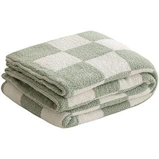 SeaRoomy Throw Blanket Checkerboard Fuzzy Blanket Reversible Plush Plaid Throw Blankets Warm Cozy... | Amazon (US)
