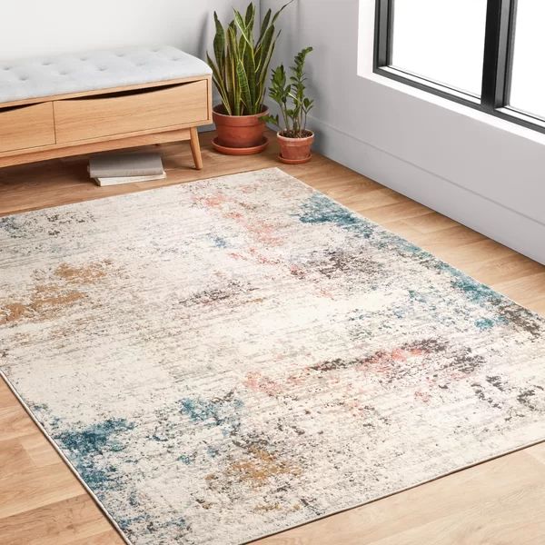 Lauretta Abstract Ivory/Granite Area Rug | Wayfair North America