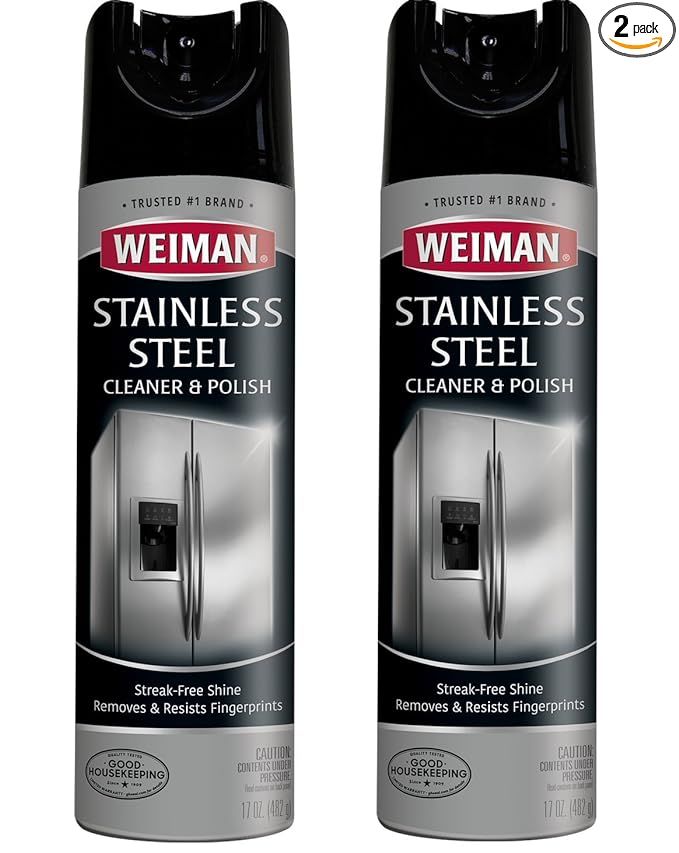 Weiman Stainless Steel Cleaner and Polish - 17 Ounce (2 Pack) - Non-Toxic Protects Appliances fro... | Amazon (US)