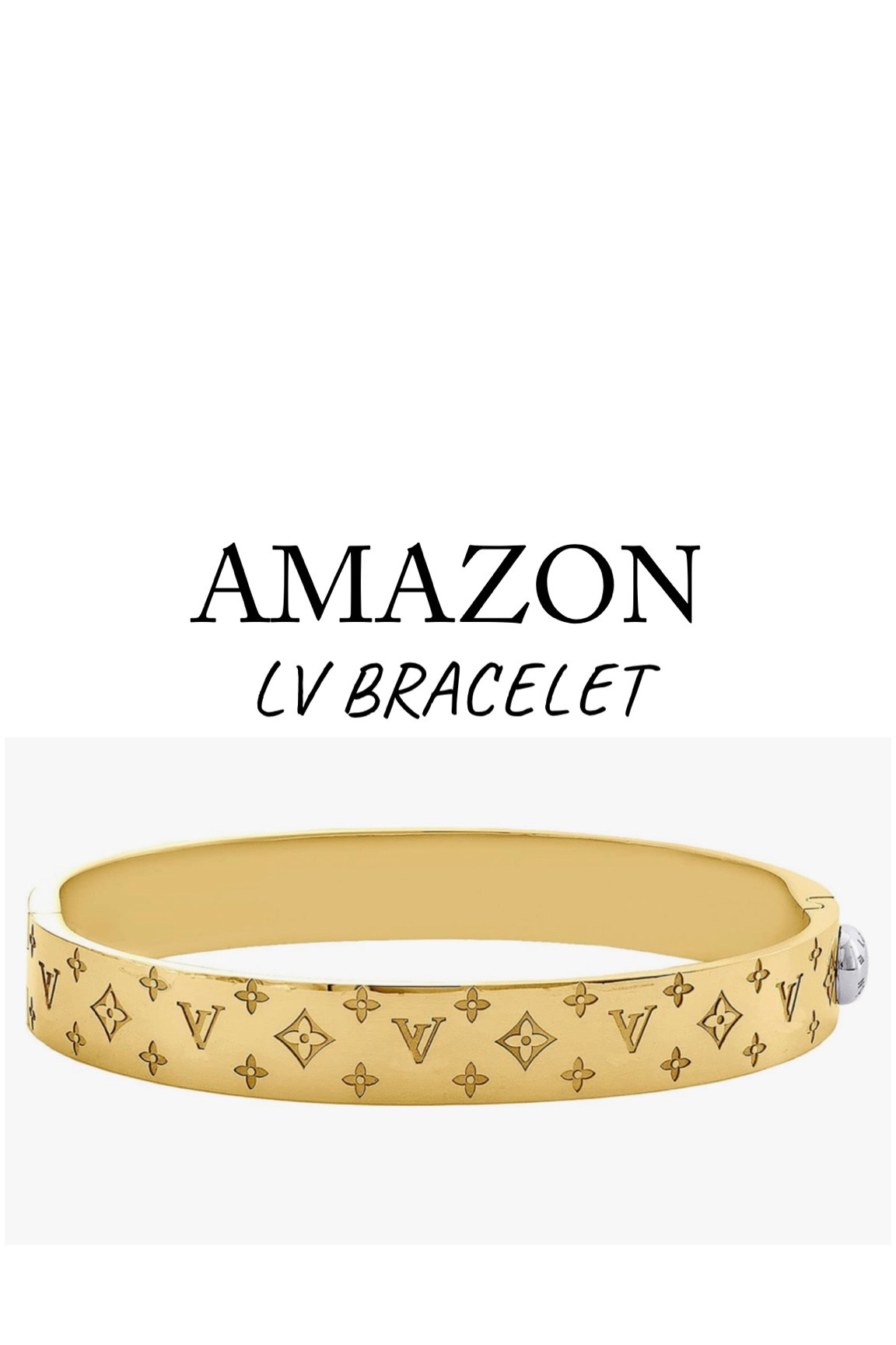 LOUIS VUITTON Bracelet Nanogram Name Tag LV Circle Gold