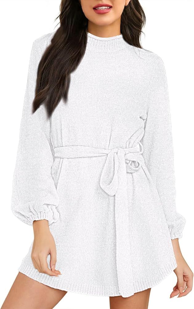 HAPCOPE Women's Mock Neck Chenille Sweater Dress      
 Polyester, Nylon, Rayon  

 Work, Cocktai... | Amazon (US)