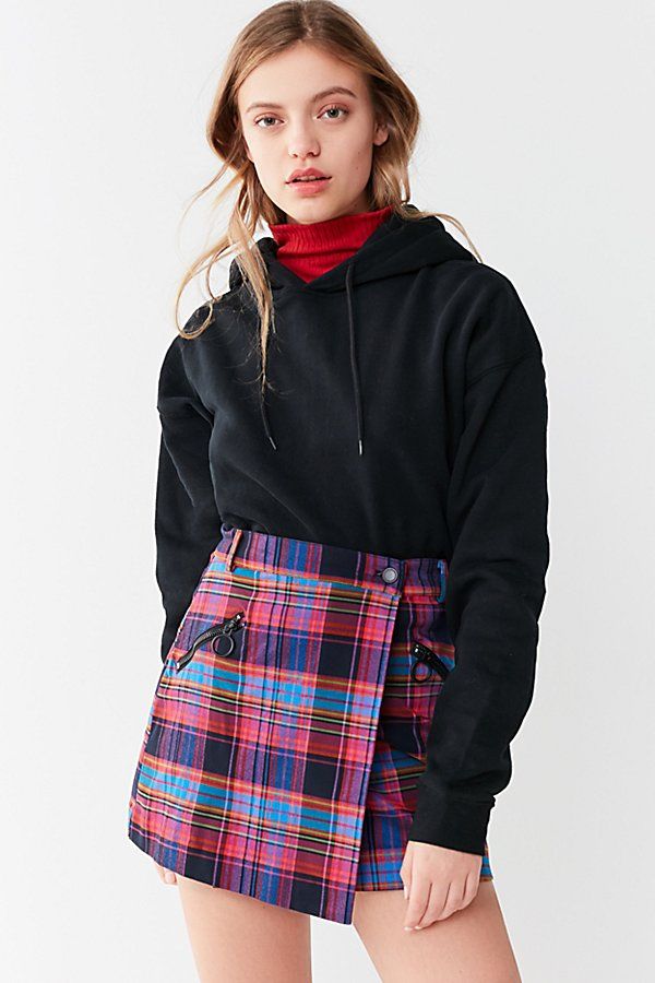 UO Seth Plaid Mini Skirt - Red Multi XS at Urban Outfitters | Urban Outfitters US