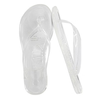 CUSHIONAIRE Splash Jelly Flip Flops for Women With Flexible Sole and Soft Footbed Sandals, Clear 8 | Target