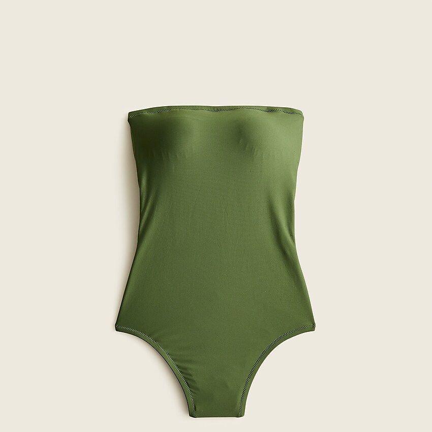Cross-back bandeau one-piece swimsuit | J.Crew US