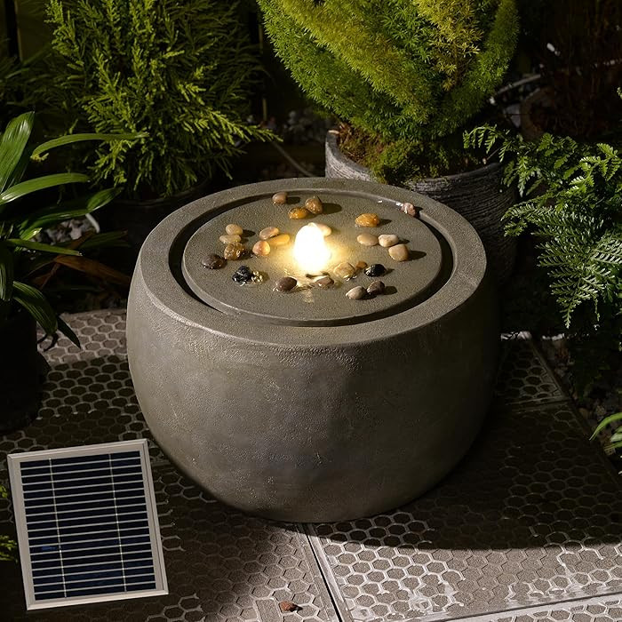 Tankana Solar Water Fountain Outdoor Garden Bubbler Water Feature Fountains Solar Powered with Pe... | Amazon (US)