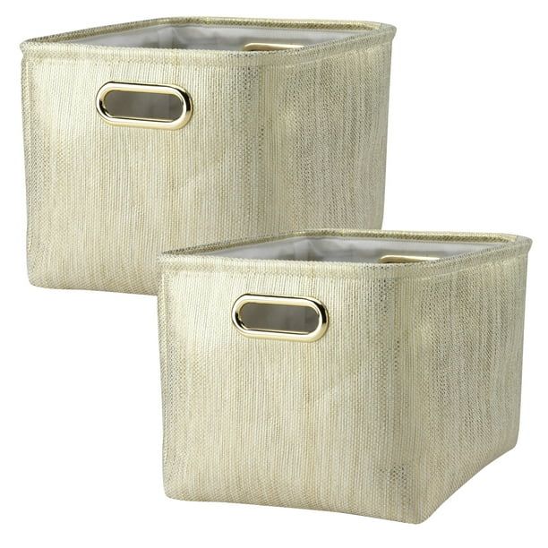 Lambs & Ivy Metallic Gold Storage Basket - 2 Pack | Walmart (US)