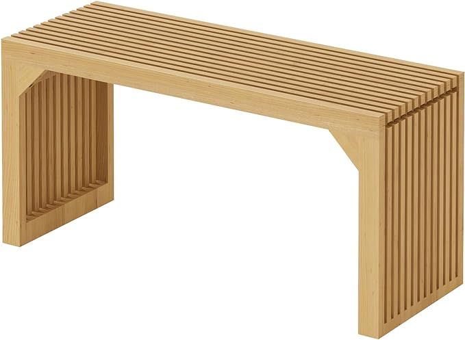 ROOMTEC 35" Dining Bench, Indoor Wood Bench for Entryway,Living Room,Kitchen and Bedroom (Nature,... | Amazon (US)