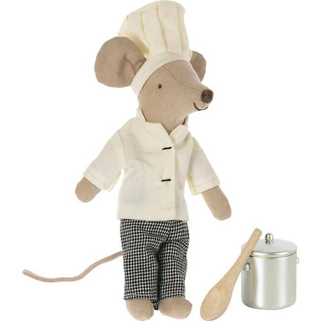 Chef Mouse With Soup Pot & Spoon, Multicolors | Maisonette
