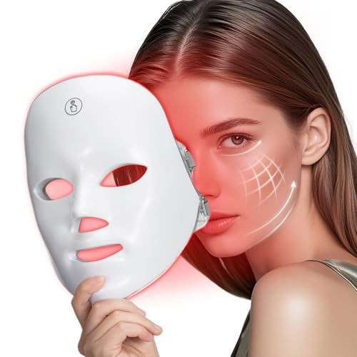 Red Light Mask for Face, 7 Color Red Light Facial Masks, At-Home Facial Care Device, Portable, Cordless, and Rechargeable | Amazon (US)