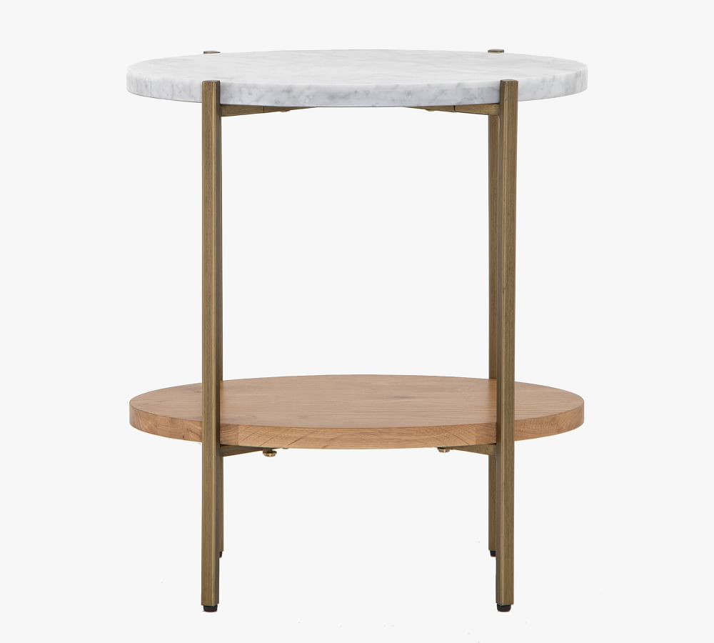 Modern 20" Oval Marble Side Table | Pottery Barn (US)
