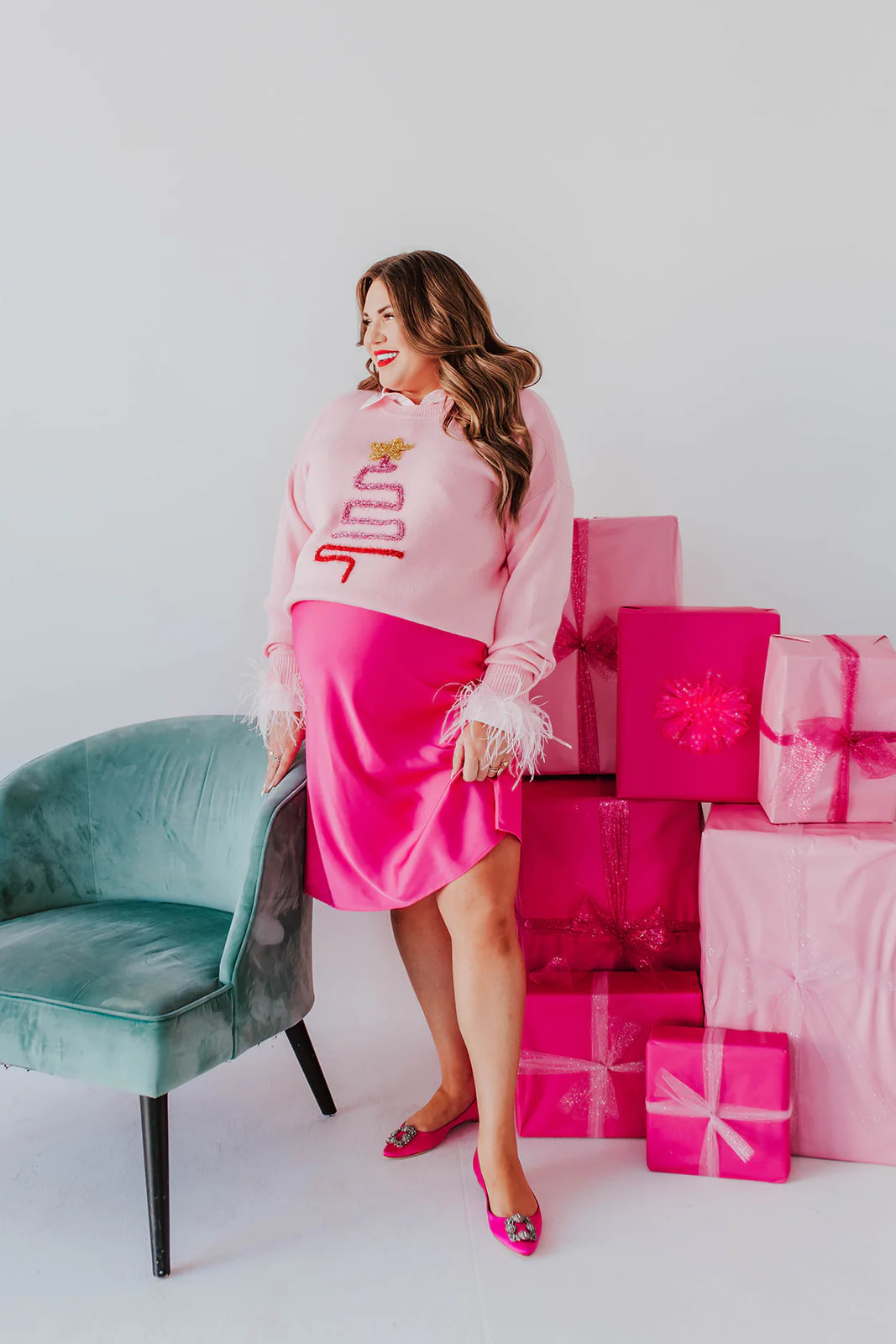 THE SATIN MIDI SKIRT IN BARBIE PINK PLUS SIZE | Pink Desert