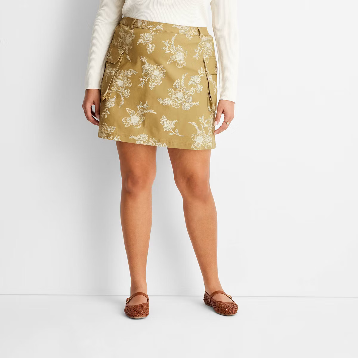 Women's Cargo Mini Skirt - Future Collective Khaki | Target