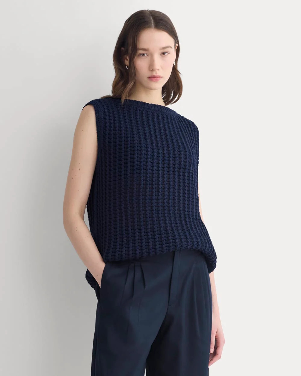 Open-Knit Tunic Vest in Elevated Cotton | Everlane