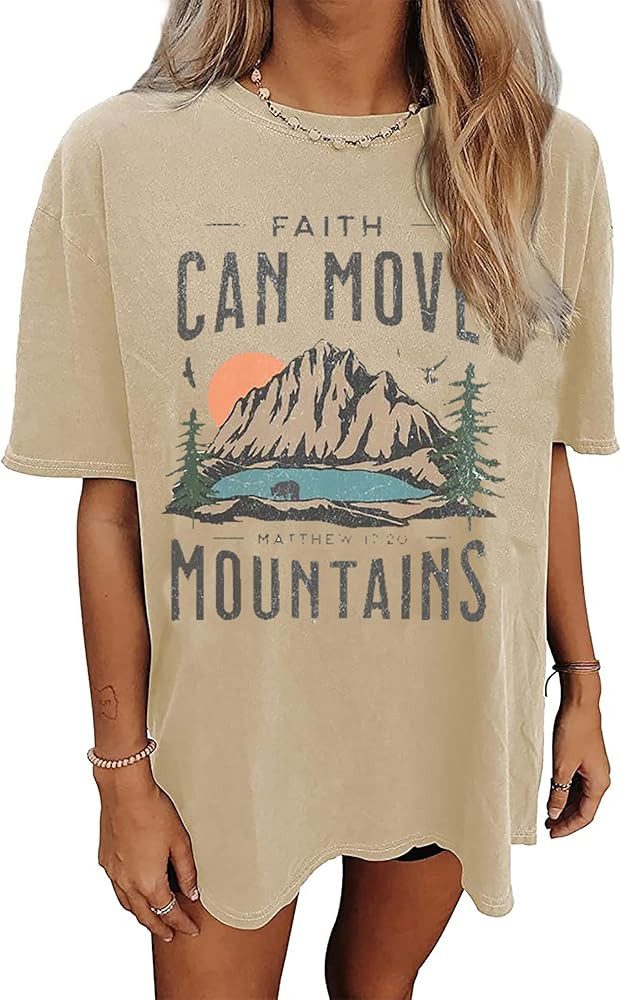 Wildflowers Shirt for Women Oversized Floral T Shirts Inspirational Graphic Tees Flower Plant Shi... | Amazon (US)