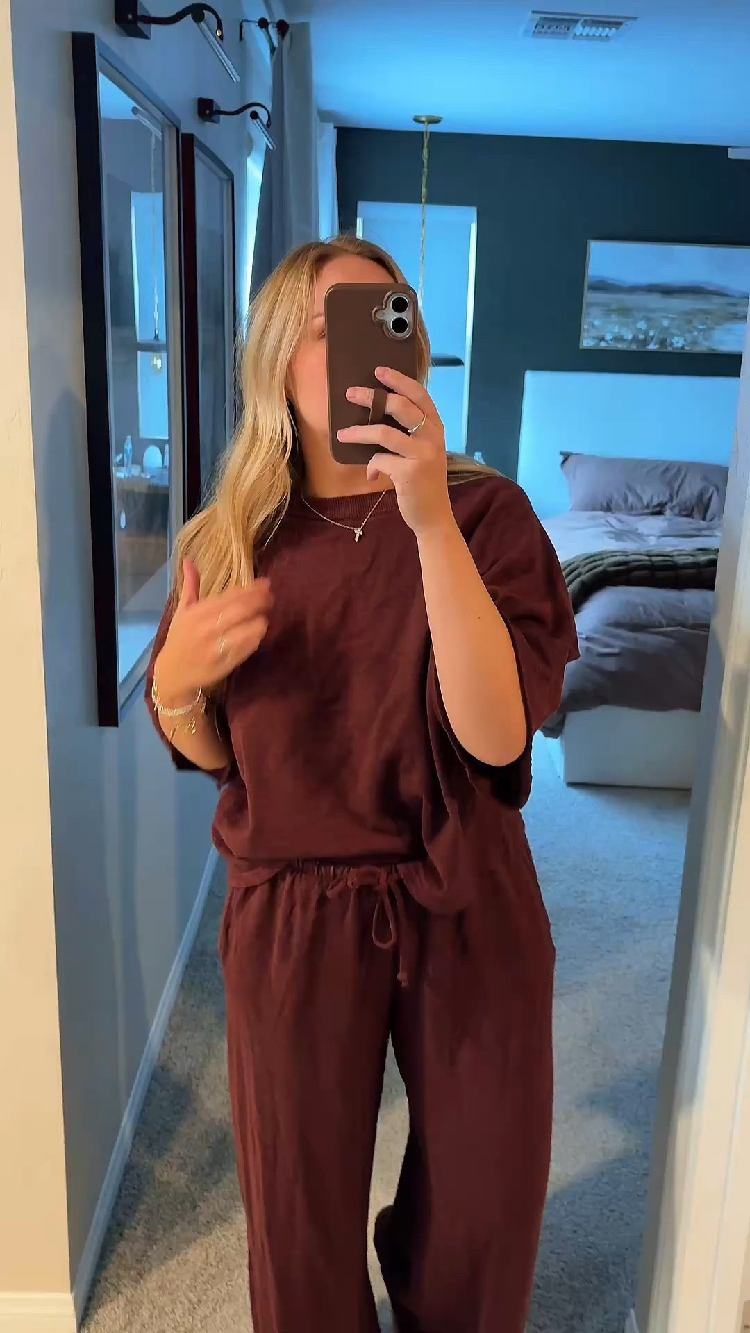 Aerie loungewear set for Fall / new arrivals / aerie / American eagle / matching set / burgundy set / cozy 

Wearing a medium, normally a size 10

#LTKgrwm #LTKootd #LTKMidsize
