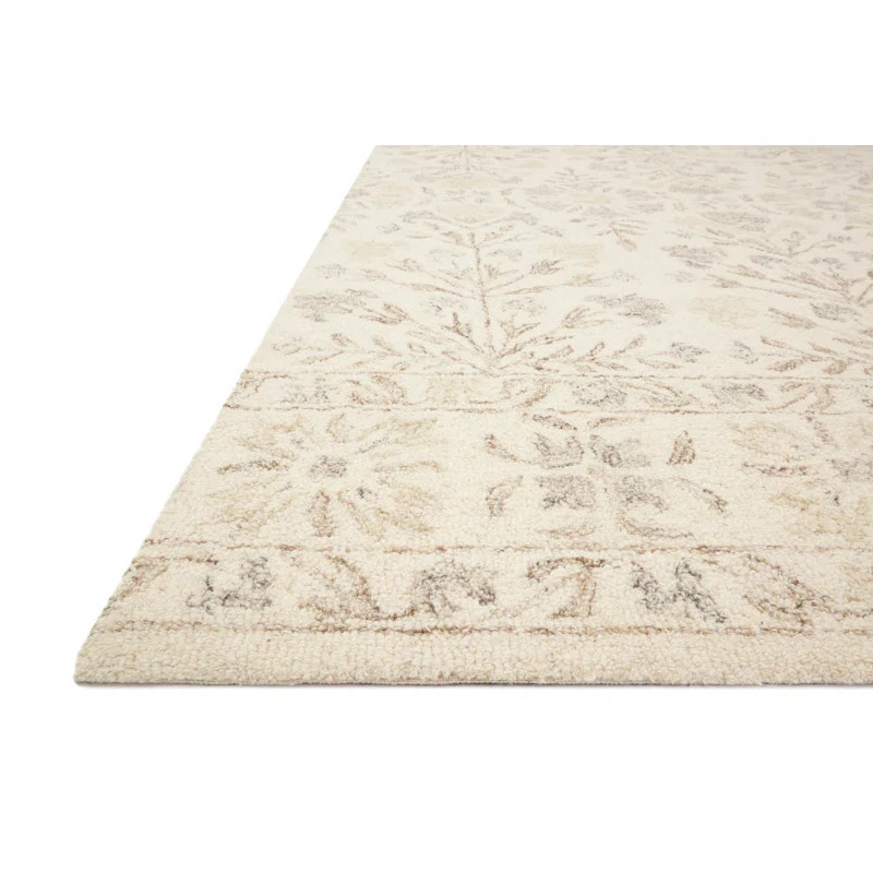 Aden Handmade Hand Hooked Wool Ivory/Neutral Rug | Wayfair North America