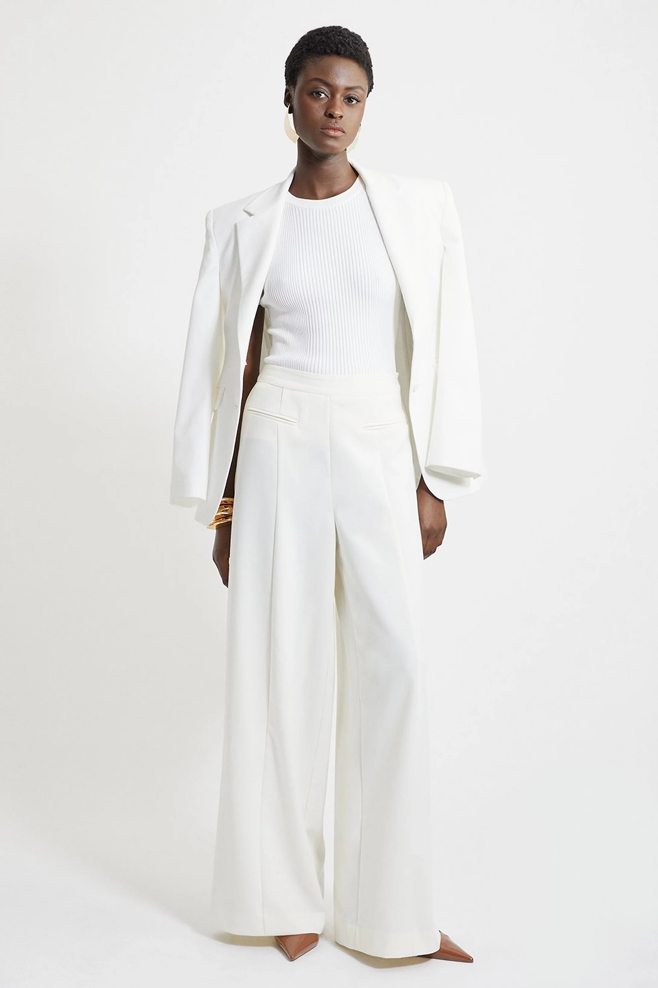 Compact Stretch Straight Leg Dress Pants | Karen Millen US