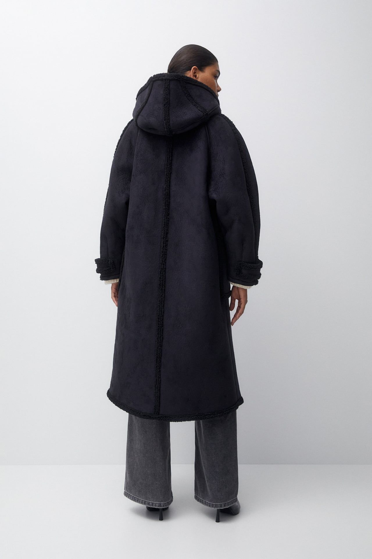 Double-faced long coat | PULL and BEAR UK