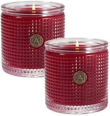 Aromatique Smell of Christmas - Set of 2 Textured Glass Scented Jar Candle | Amazon (US)