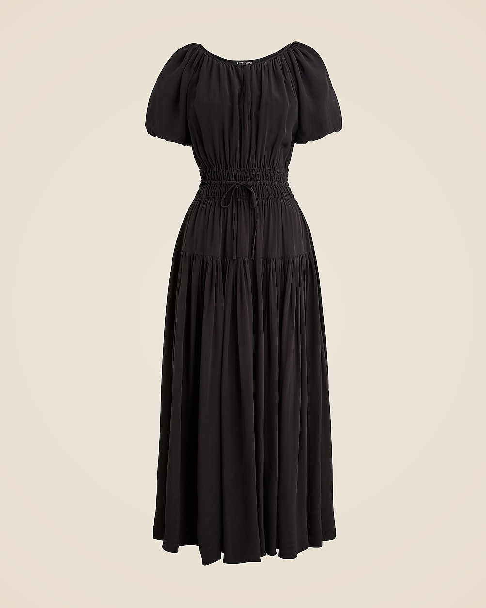 Puff-sleeve Elena dress in crepe de chine | J. Crew US