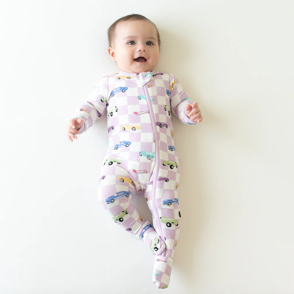 Zippered Footie in Sparkles and Speed | Kyte Baby