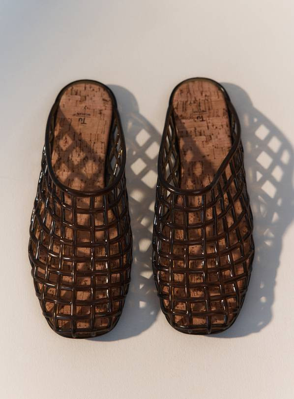 Black Jelly Mule Sandals 4 | Tu Clothing
