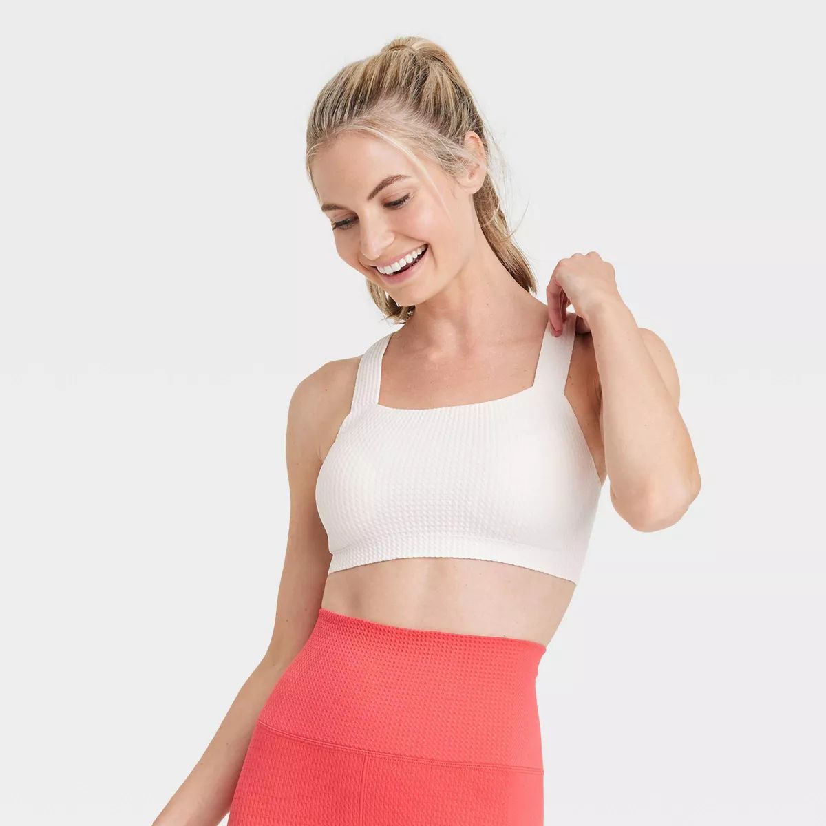 Women's Light Support Seamless Waffle Sports Bra - All in Motion™ | Target