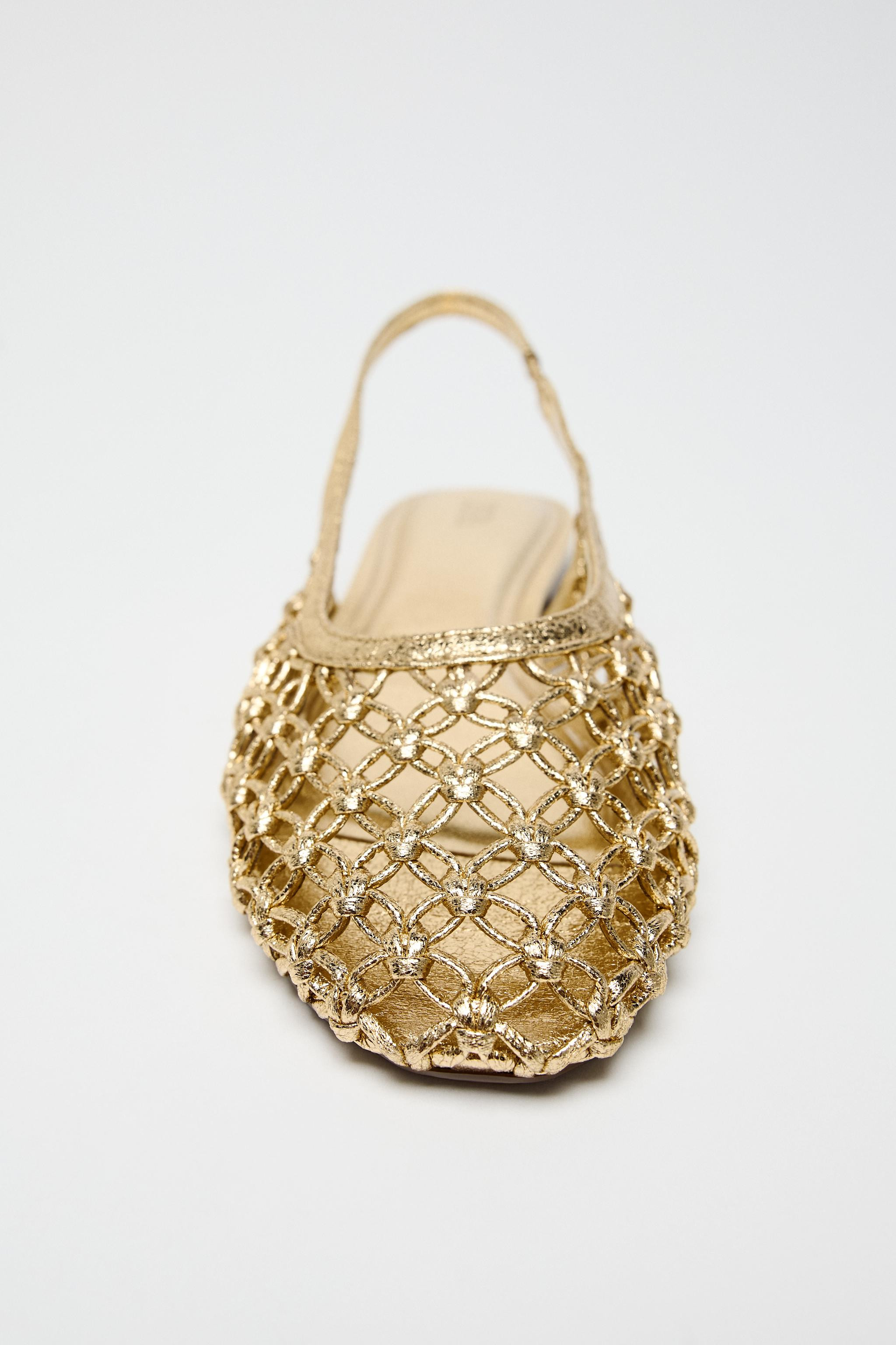 METALLIC BRAIDED SLINGBACKS | Zara US