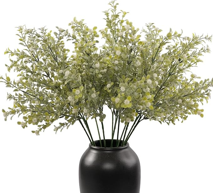 12 PCS 25.59 Inch Artificial Greenery Stems with Baby's Breath Flowers, Faux Floral Stems for Vas... | Amazon (US)