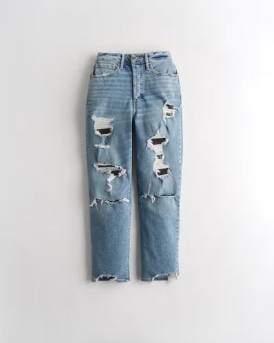 Girls Curvy Ultra High-Rise Vintage Straight Jeans | Girls Bottoms | HollisterCo.com | Hollister (US)