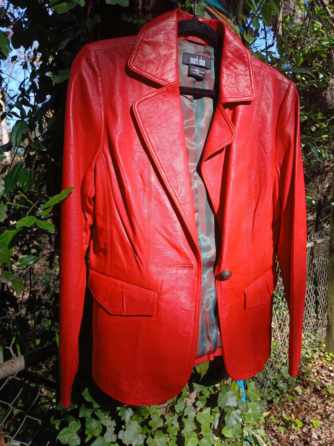 Red Leather Coat - Etsy | Etsy (US)
