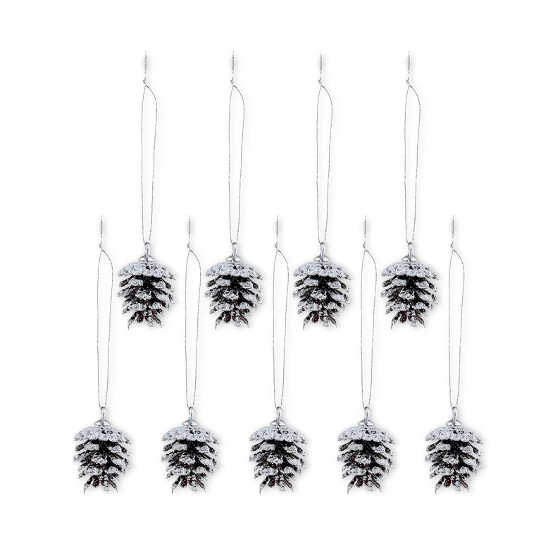 Frosted Pinecone Mini Decorative Ornament, 9 Count, by Holiday Time | Walmart (US)