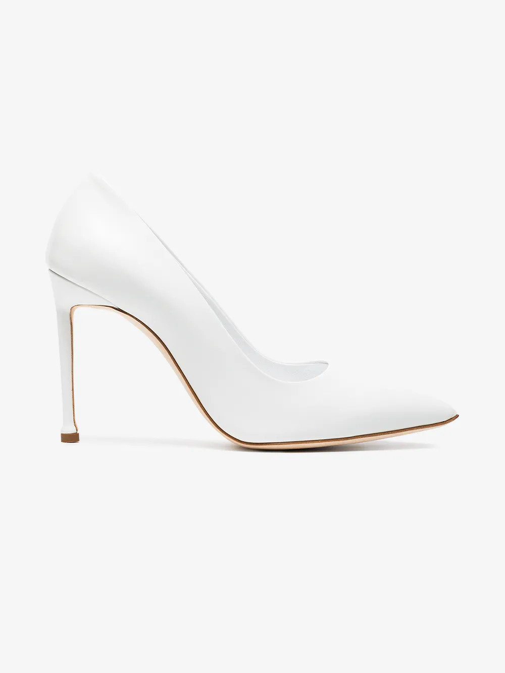 Manolo Blahnik white Biro 105 leather pumps | Browns Fashion